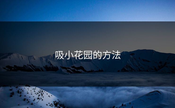 吸小花园的方法